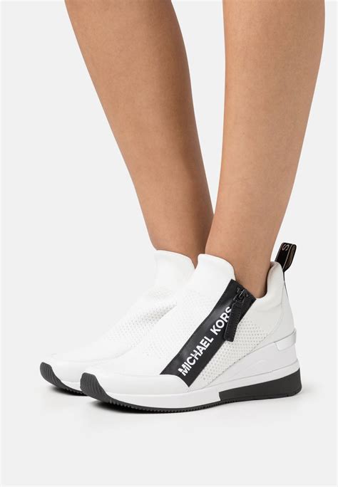 michael kors white wedge sneakers|michael kors willis wedge trainer.